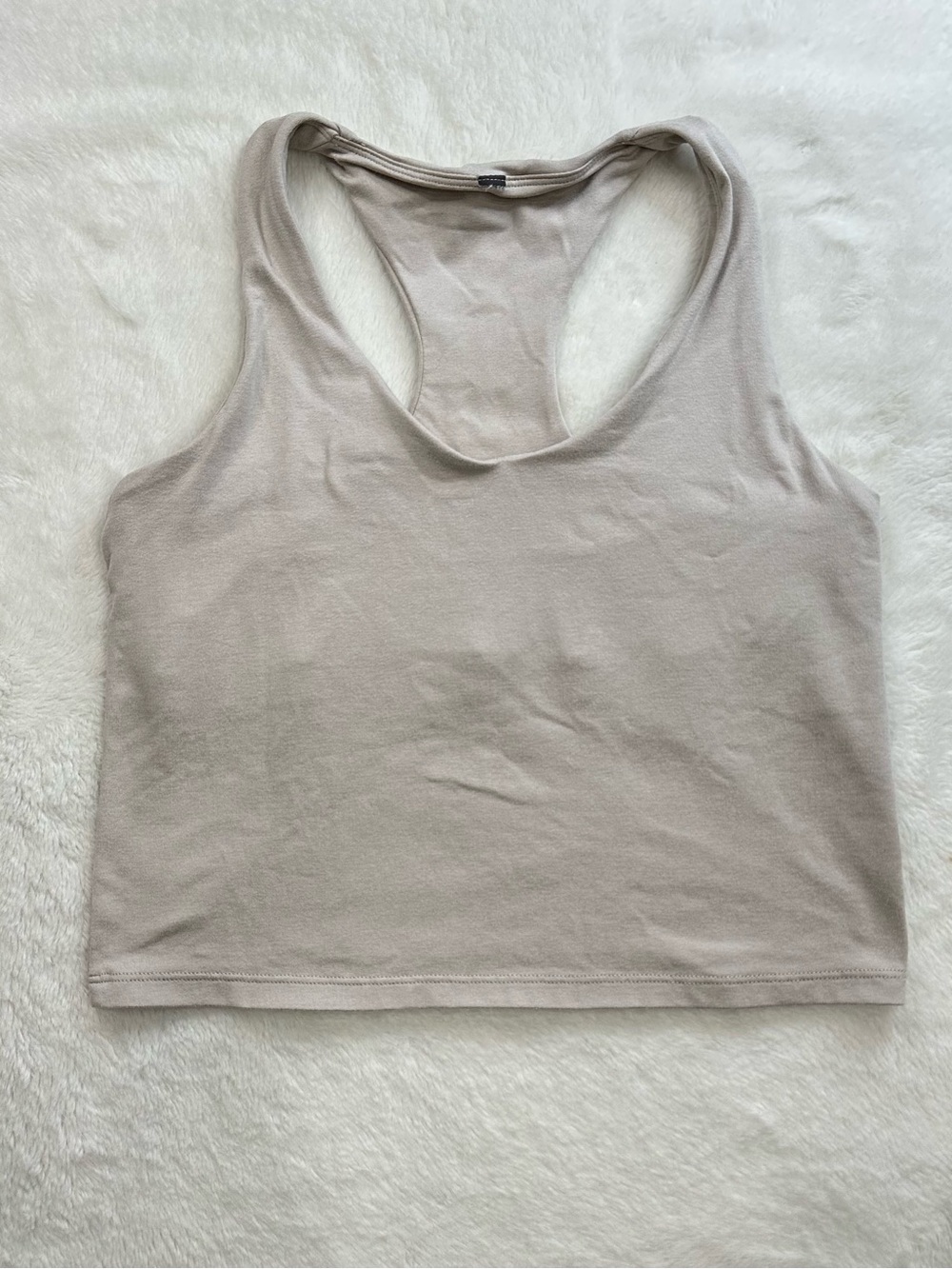 Vuori Halo Performance Crop Tank 2.0 Ecru Heather Size Small